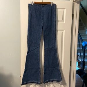 Show Me Your Mumu Blue Pull On Flair Jeans! Size Large